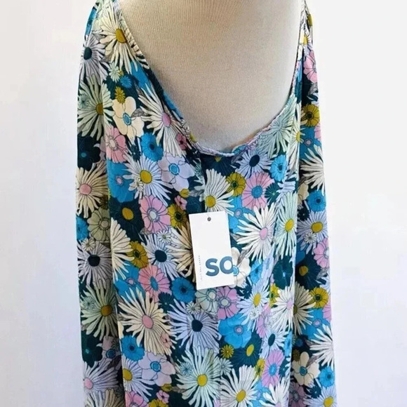 NWT SO GOODS FOR LIFE Juniors Sleeveless Halter Neck Floral Mini Dress Size XXL - Picture 2 of 10